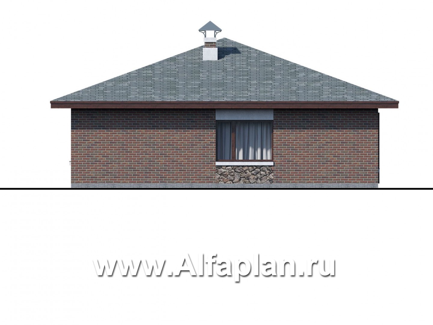 Проекты домов Альфаплан - «Сислей» - современный одноэтажный дом - изображение фасада №4