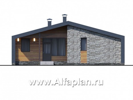 Проекты домов Альфаплан - «Альфа» - каркасный дом с сауной - превью фасада №4