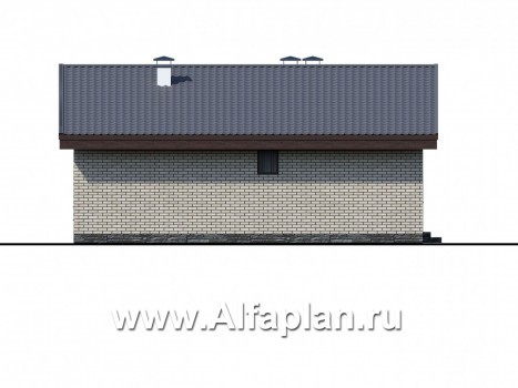 Проекты домов Альфаплан - «Бета» - стильный каркасный коттедж с террасой - превью фасада №3