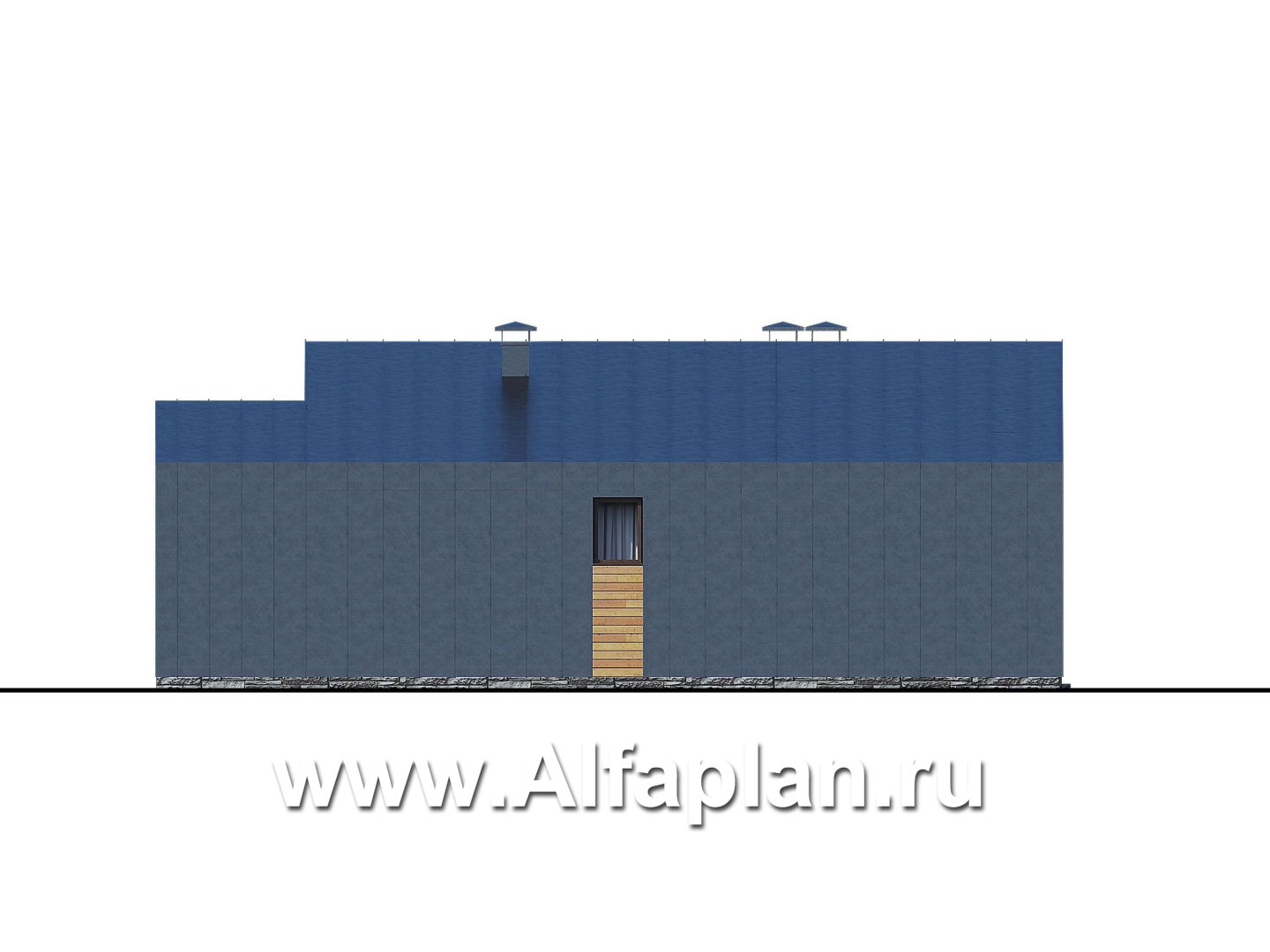 Проекты домов Альфаплан - «Эпсилон» - каркасный дом с тремя спальнями - изображение фасада №3