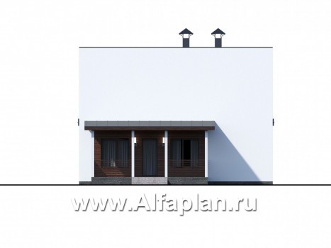 Проекты домов Альфаплан - «Сигма» - футуристичный дом в два этажа - превью фасада №2