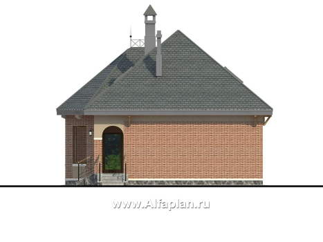 Проекты домов Альфаплан - «Душечка» - небольшой дом с мансардой - превью фасада №2