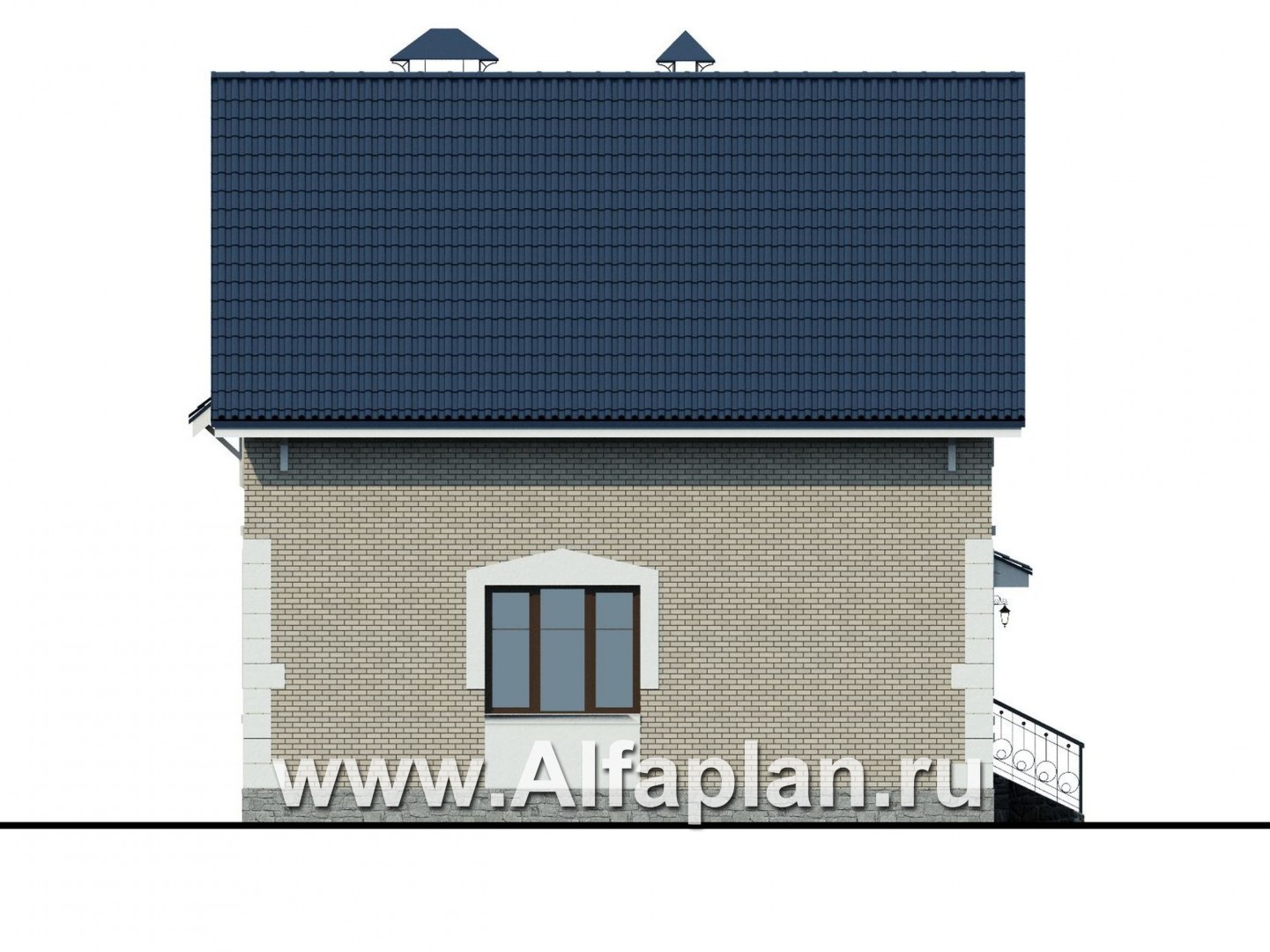 Проекты домов Альфаплан - Дом из газобетона «Оптима» для загородного отдыха - изображение фасада №3