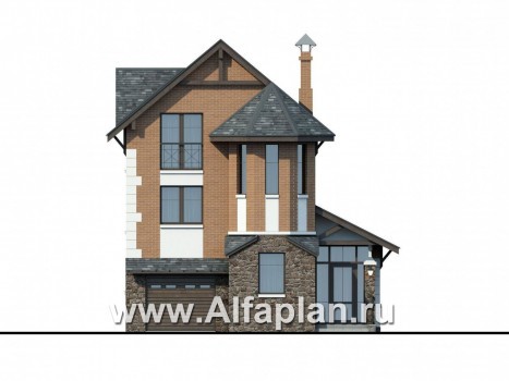 Проекты домов Альфаплан - Компактный и вместительный загородный дом - превью фасада №1