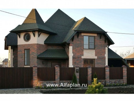 «Аскольд» - проект двухэтажного дома с террасой, планировка дома по диагонали, в стиле замка - превью дополнительного изображения №5