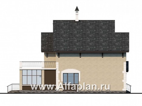 «Плоды успеха» - проект двухэтажного дома, с террасой и балконом, с гаражом, кухня в отдельной комнате - превью фасада дома