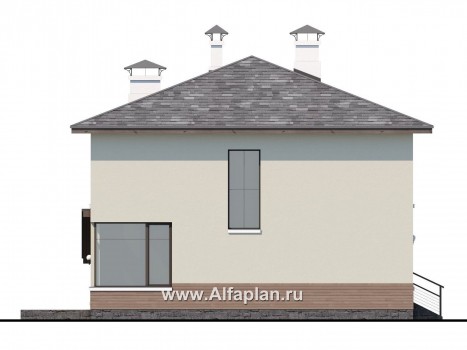Проекты домов Альфаплан - «Эволюция» - удобный современный коттедж - превью фасада №3