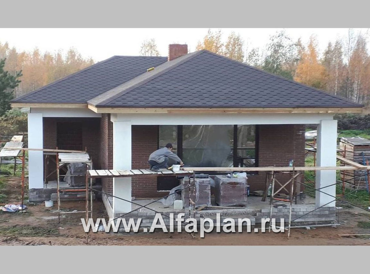 Проекты домов Альфаплан - «Виньон» - проект дачного дома с большой террасой - дополнительное изображение №3