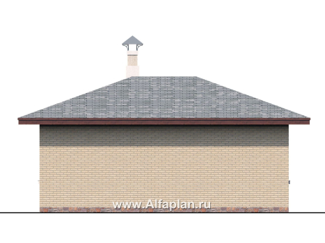 Проекты домов Альфаплан - «Виньон» - проект дачного дома с большой террасой - превью фасада №4