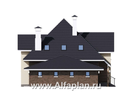 Проекты домов Альфаплан - «Альтаир» - современный мансардный дом с гаражом - превью фасада №3