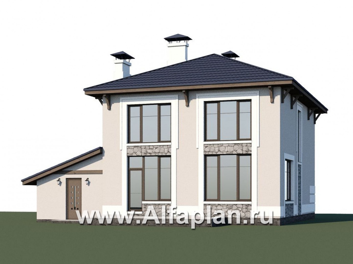 Проекты домов Альфаплан - «Смарт» - вместительный и компактный двухэтажный коттедж - дополнительное изображение №1