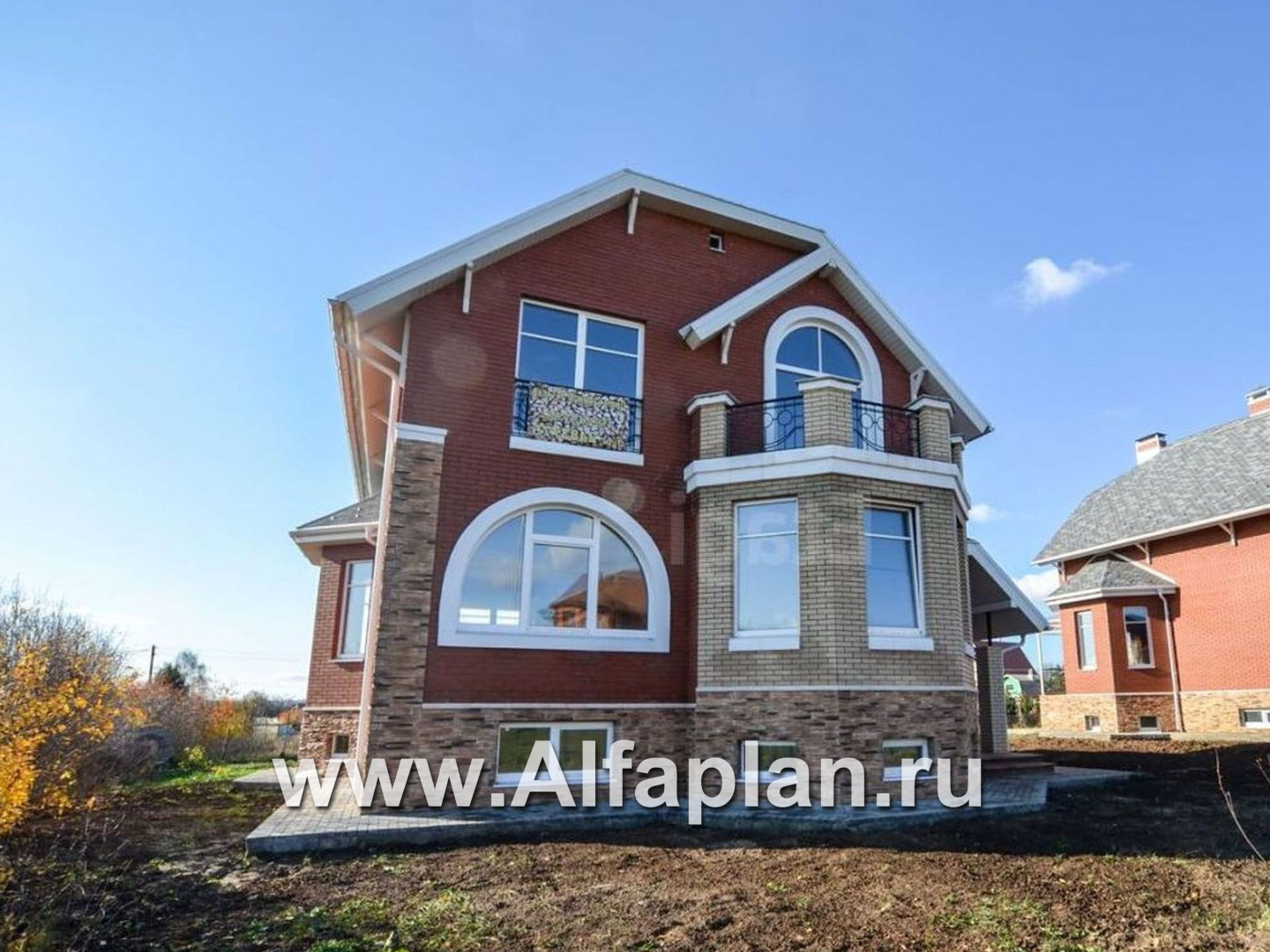 Проекты домов Альфаплан - «Лаура»- трехэтажный загородный дом с террасой - дополнительное изображение №4