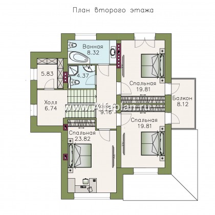 Проекты домов Альфаплан - «Светлые времена» - респектабельный особняк с большими окнами - превью плана проекта №3