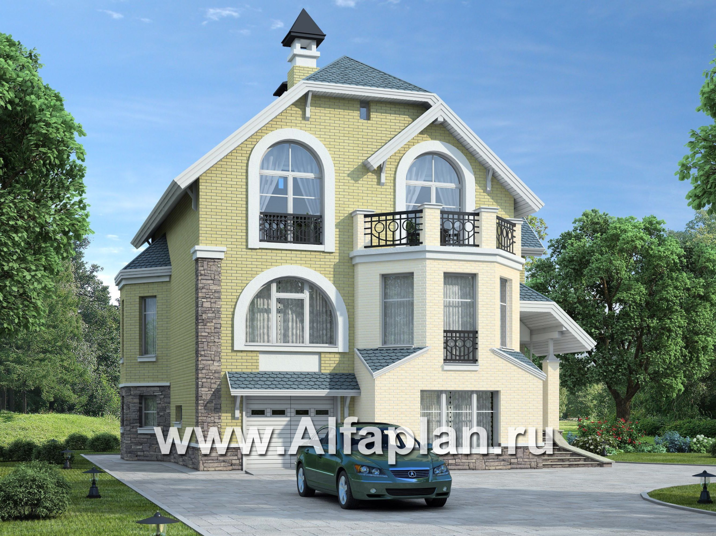 Проекты домов Альфаплан - «Корвет» - проект дома с гаражом и спортзалом - дополнительное изображение №1