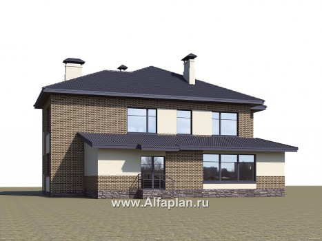 «Арно» - проект двухэтажного дома, особняк с двусветной гостиной, с бассейном - превью дополнительного изображения №2