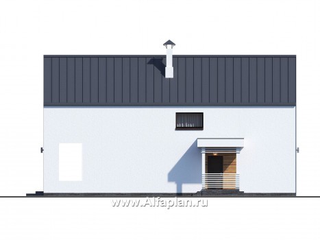 «Барн» - проект дома с мансардой, современный стиль барнхаус, с сауной, с террасой и балконом - превью фасада дома