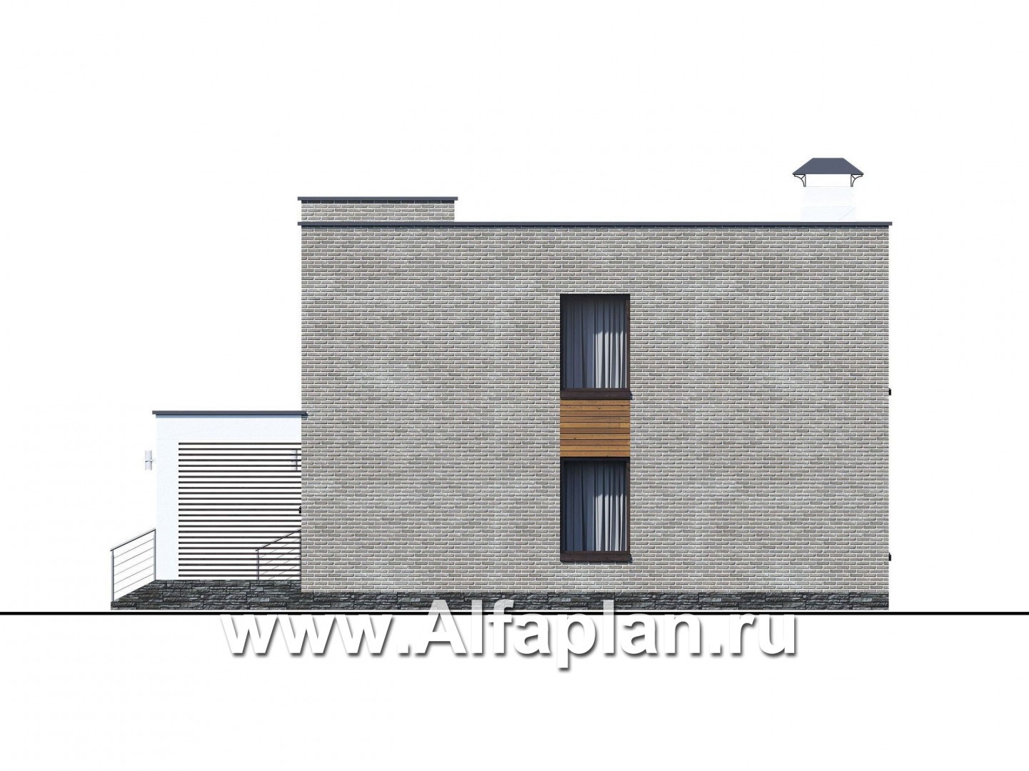 Проекты домов Альфаплан - «Эрго» - проект рационального, уютного современного дома - изображение фасада №2