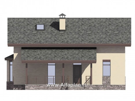Проекты домов Альфаплан - Проект небольшого дома для большой семьи(6 спален) - превью фасада №4