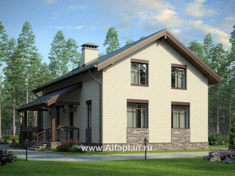 Проекты домов Альфаплан - Проект небольшого дома для большой семьи(6 спален) - превью дополнительного изображения №1