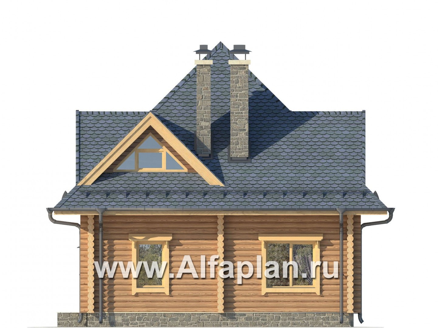 Проекты домов Альфаплан - Проект компактного деревянного дома - изображение фасада №4