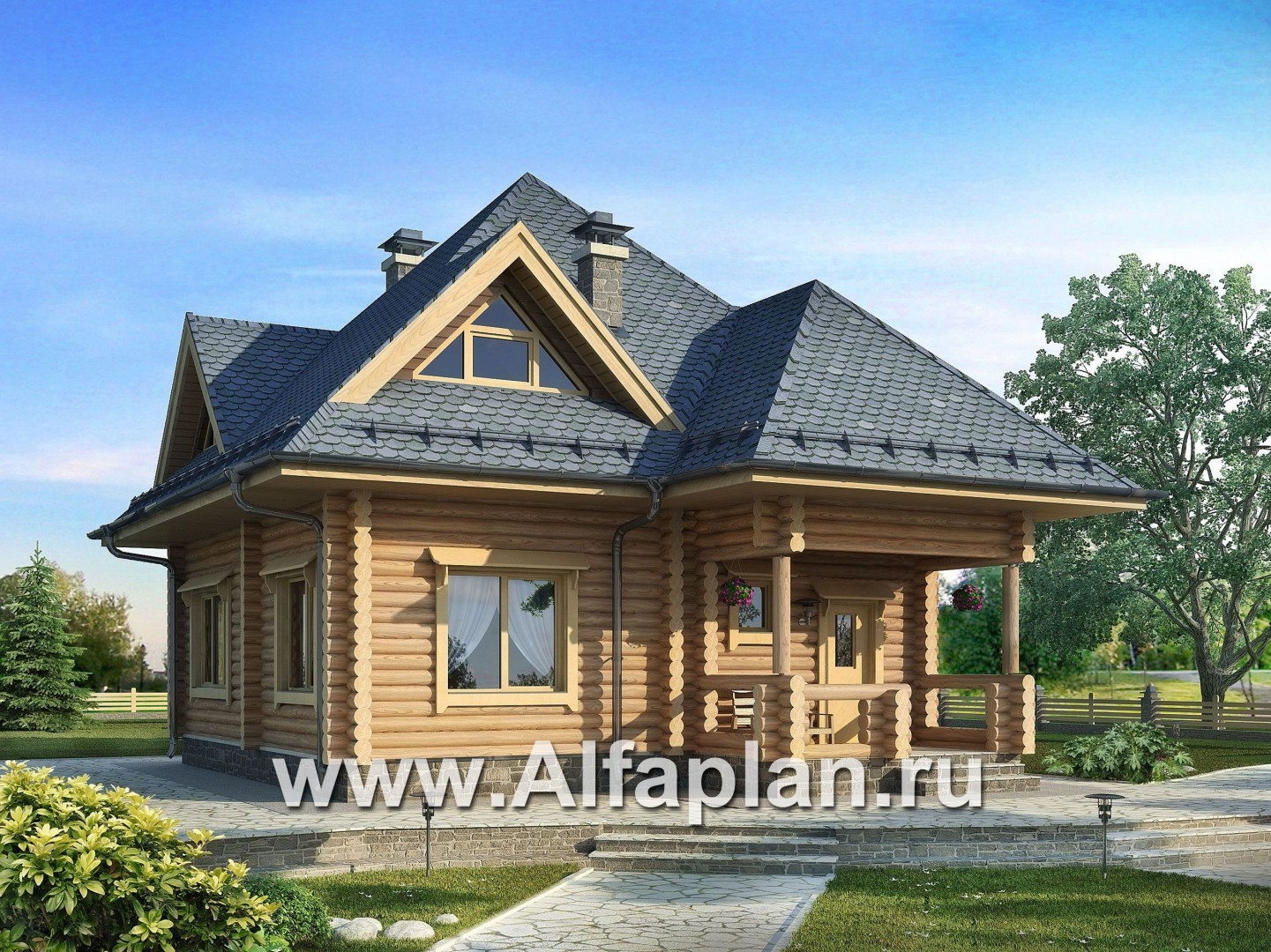 Проекты домов Альфаплан - Проект компактного деревянного дома - дополнительное изображение №1