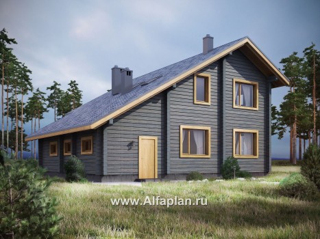 Проекты домов Альфаплан - Проект деревянного загородного дома с гаражом - превью дополнительного изображения №3