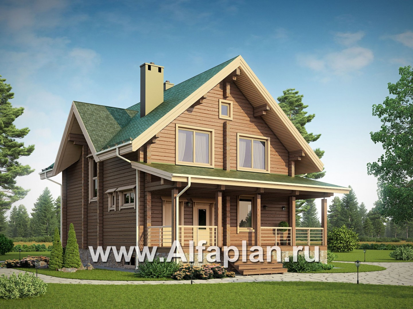 Проекты домов Альфаплан - Проект дома из бруса для загородного отдыха - дополнительное изображение №1