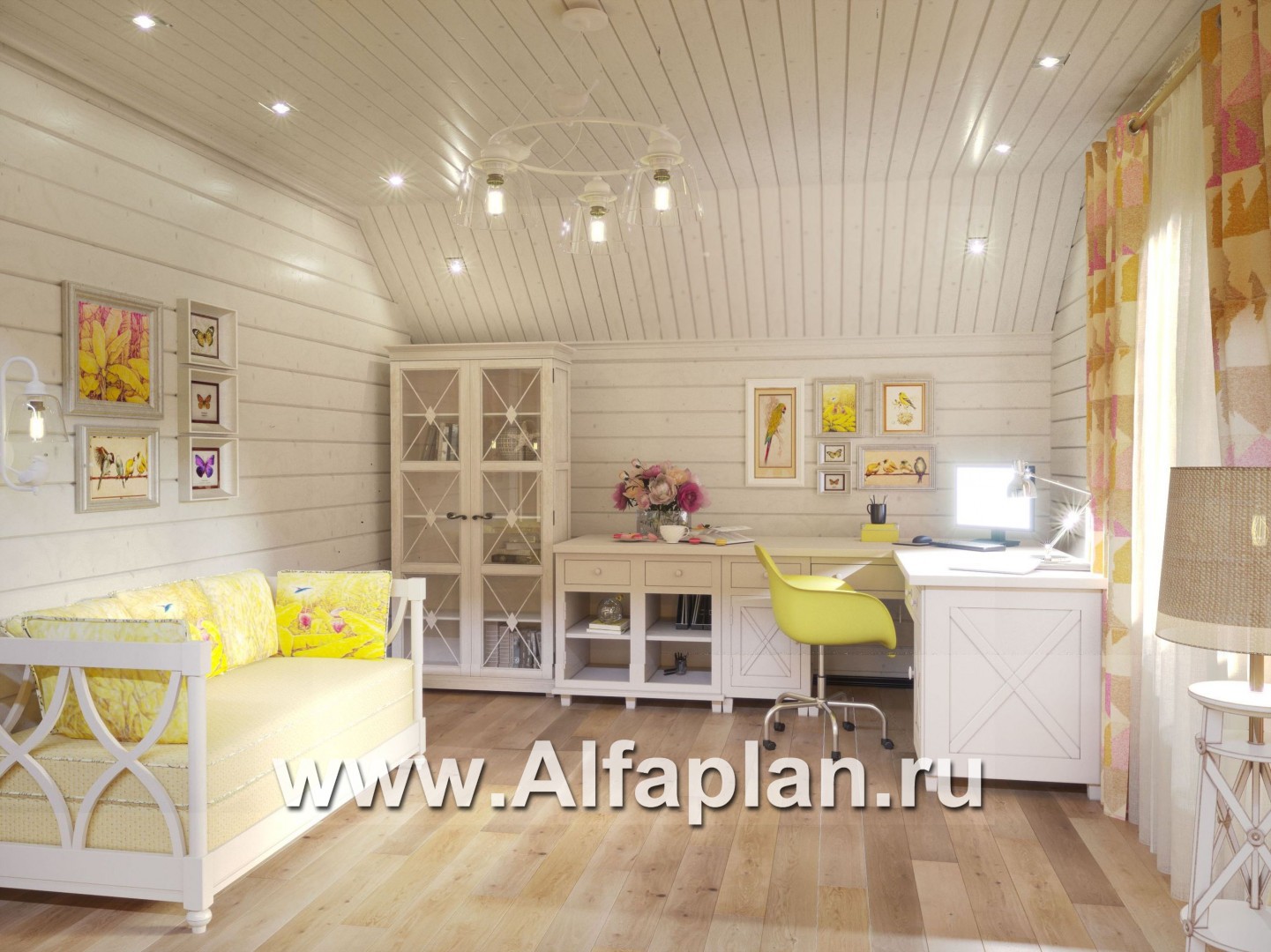 Проекты домов Альфаплан - Проект деревянного дома с гостевым блоком - дополнительное изображение №4