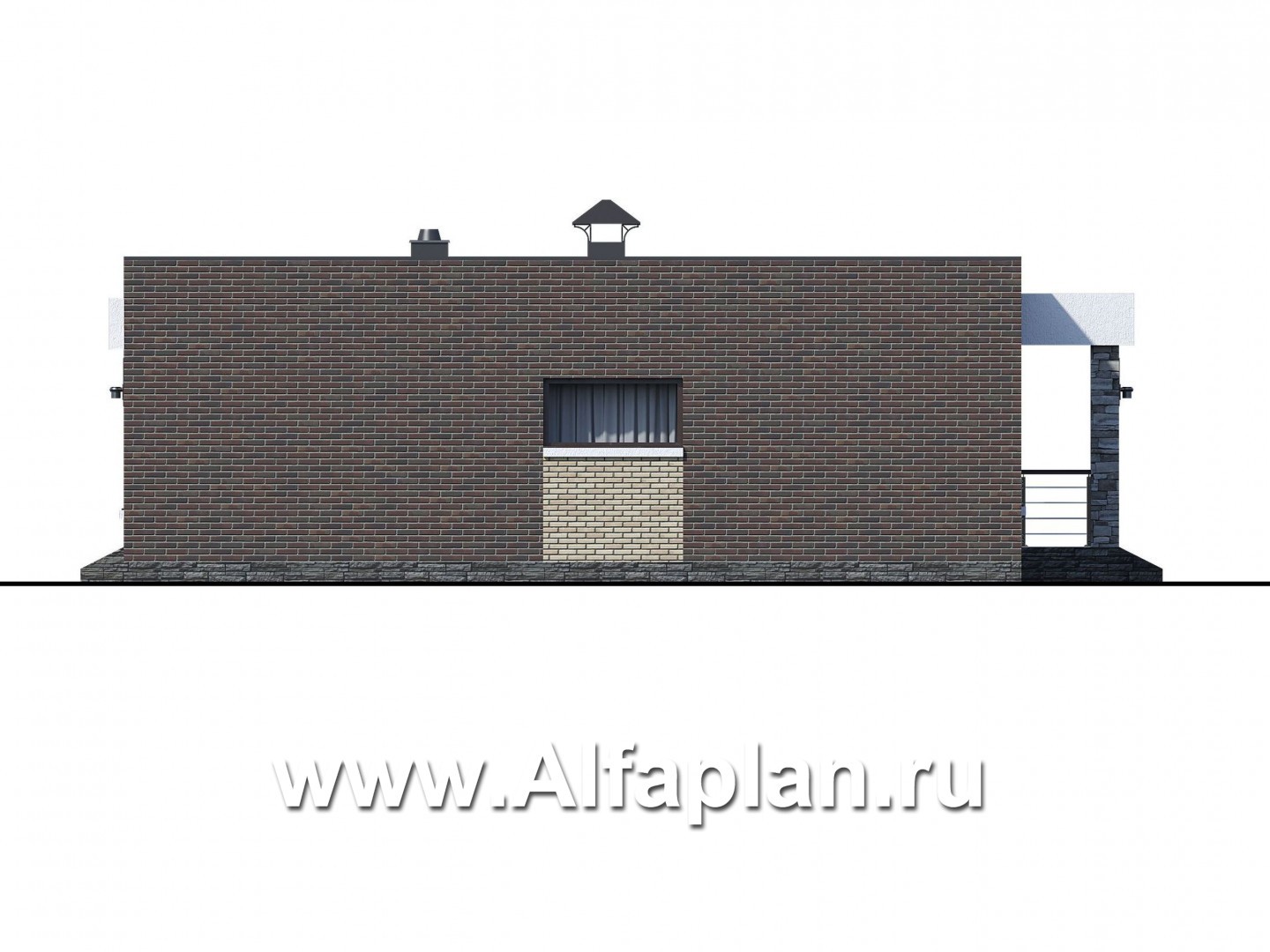 Проекты домов Альфаплан - «Бенуа» - стильный коттедж с плоской кровлей - изображение фасада №2