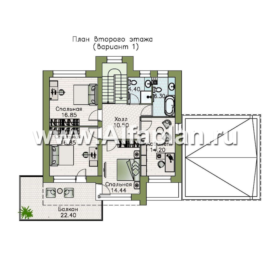 Проекты домов Альфаплан - «Серотонин» - проект современного хай-тек дома с плоской кровлей - изображение плана проекта №2