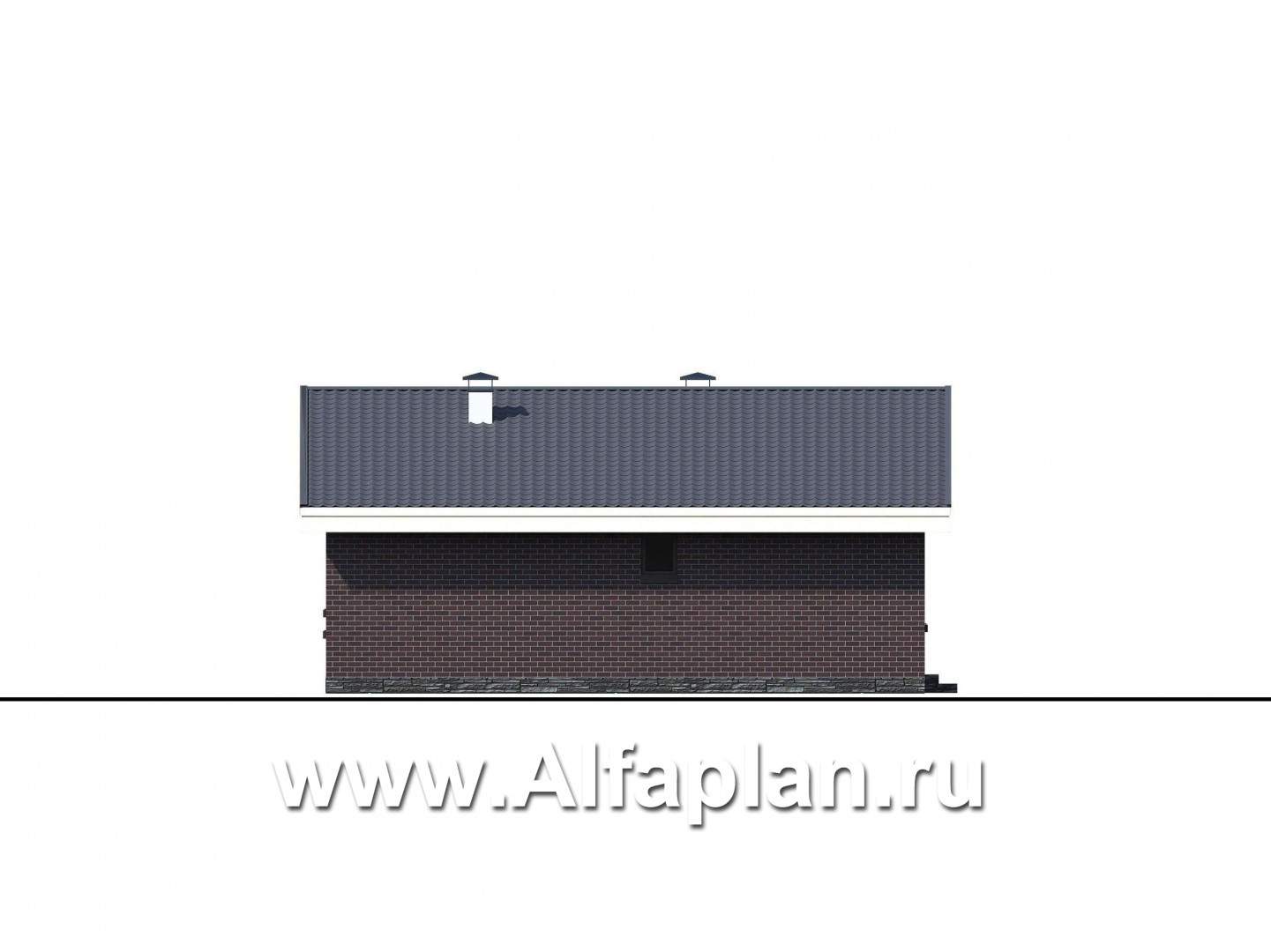 Проекты домов Альфаплан - «Бета» - стильный каркасный коттедж с террасой - изображение фасада №1