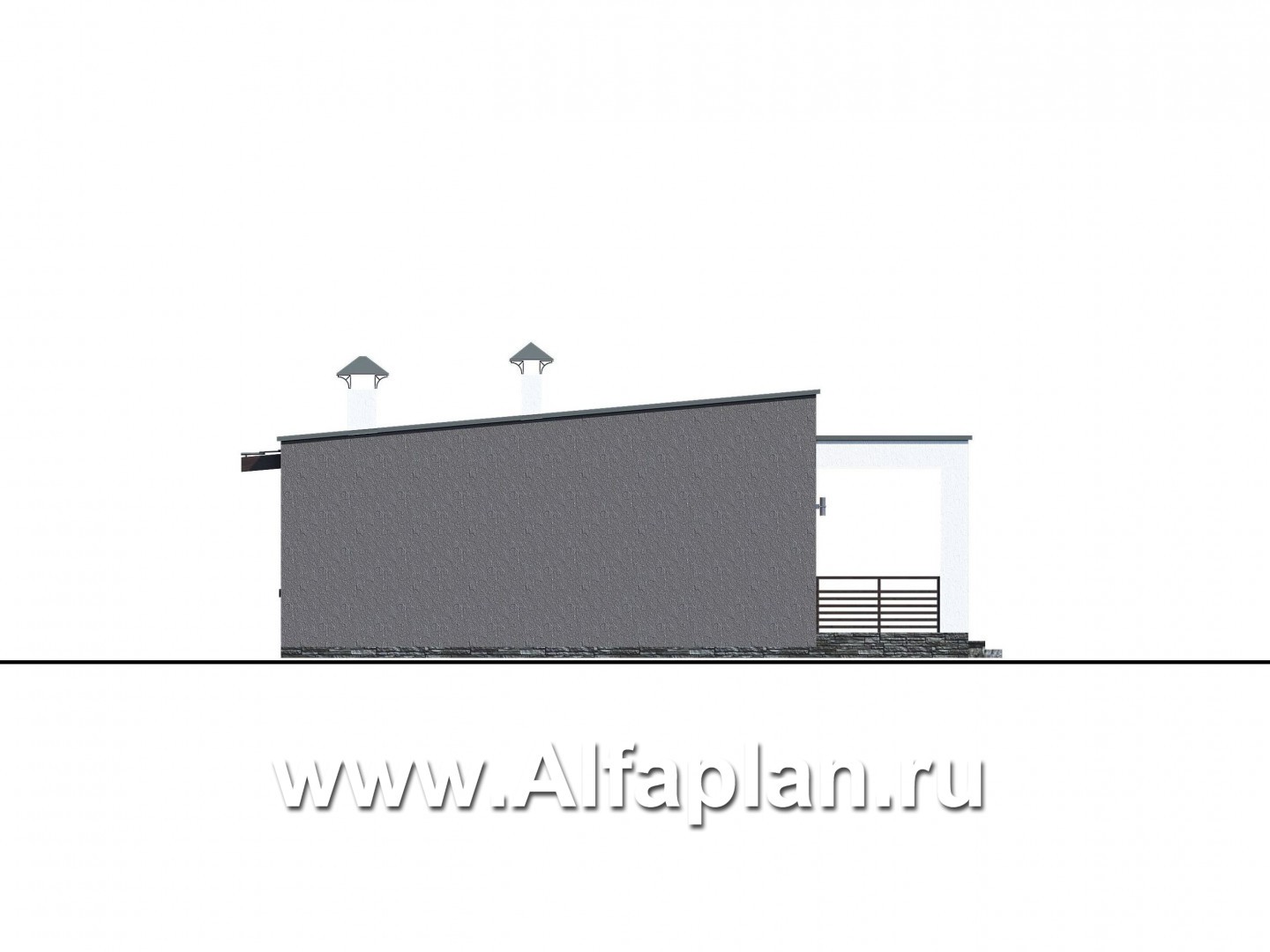 Проекты домов Альфаплан - "Соната" - проект одноэтажного дома с тремя спальнями - изображение фасада №2