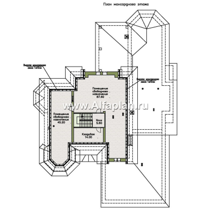 Проекты домов Альфаплан - "Дворянское гнездо" - семейный особняк в русском стиле - превью плана проекта №3