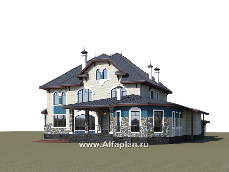 Проекты домов Альфаплан - "Дворянское гнездо" - семейный особняк в русском стиле - превью дополнительного изображения №3