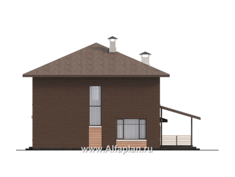 «Селигер» - проект двухэтажного дома из газобетона, с гаражом на 2 авто - превью фасада дома