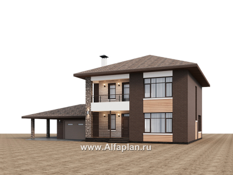 «Селигер» - проект двухэтажного дома из газобетона, с гаражом на 2 авто - превью дополнительного изображения №1