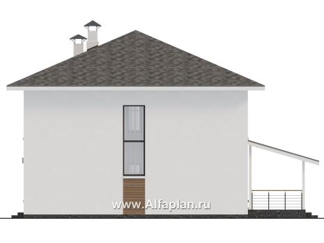 Проекты домов Альфаплан - "Вуокса" - современный двухэтажный коттедж - превью фасада №2