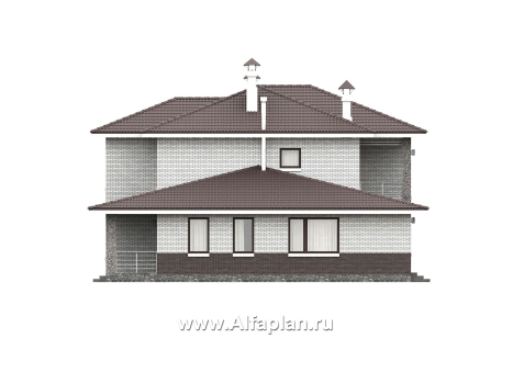 «Формула успеха» - проект двухэтажного дома из газобетона, в скандинавском стиле, удобный план дома с сауной - превью фасада дома