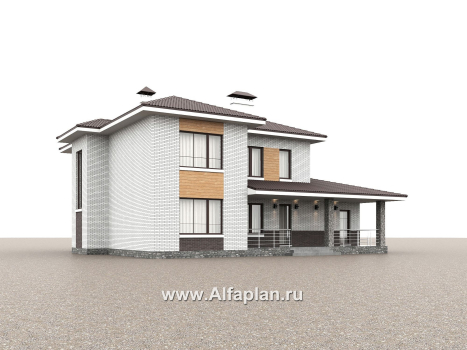 «Формула успеха» - проект двухэтажного дома из газобетона, в скандинавском стиле, удобный план дома с сауной - превью дополнительного изображения №3