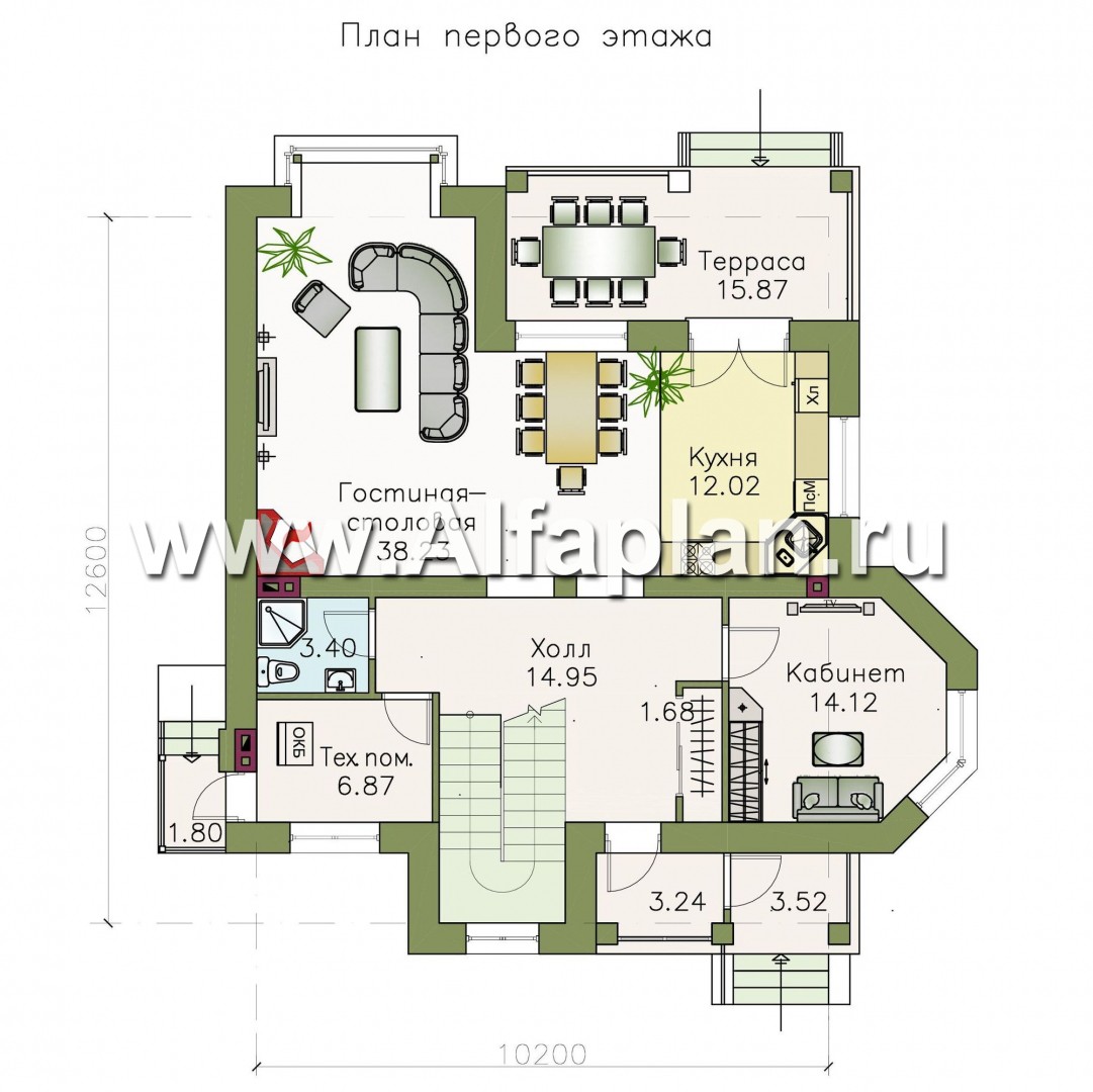 Проекты домов Альфаплан - «Агент 007» - современный компактный коттедж - план проекта №1