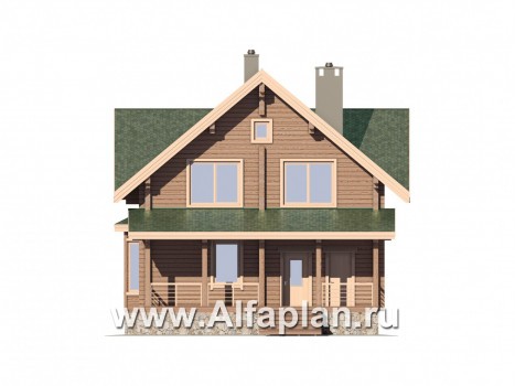 Проекты домов Альфаплан - Дом из бруса для загородного отдыха - превью фасада №1