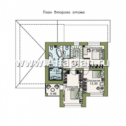Проекты домов Альфаплан - «Рефлекс» - современный комфортабельный дом с гаражом - превью плана проекта №2