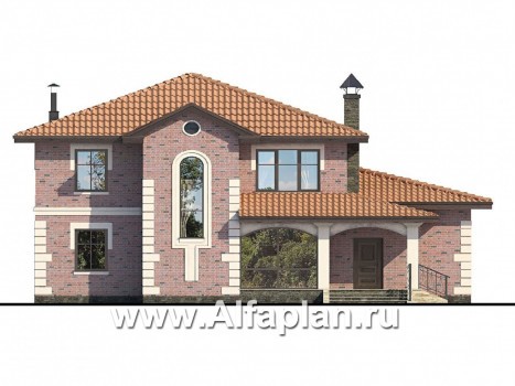Проекты домов Альфаплан - «Фортуна» - коттедж с удобной планировкой - превью фасада №1