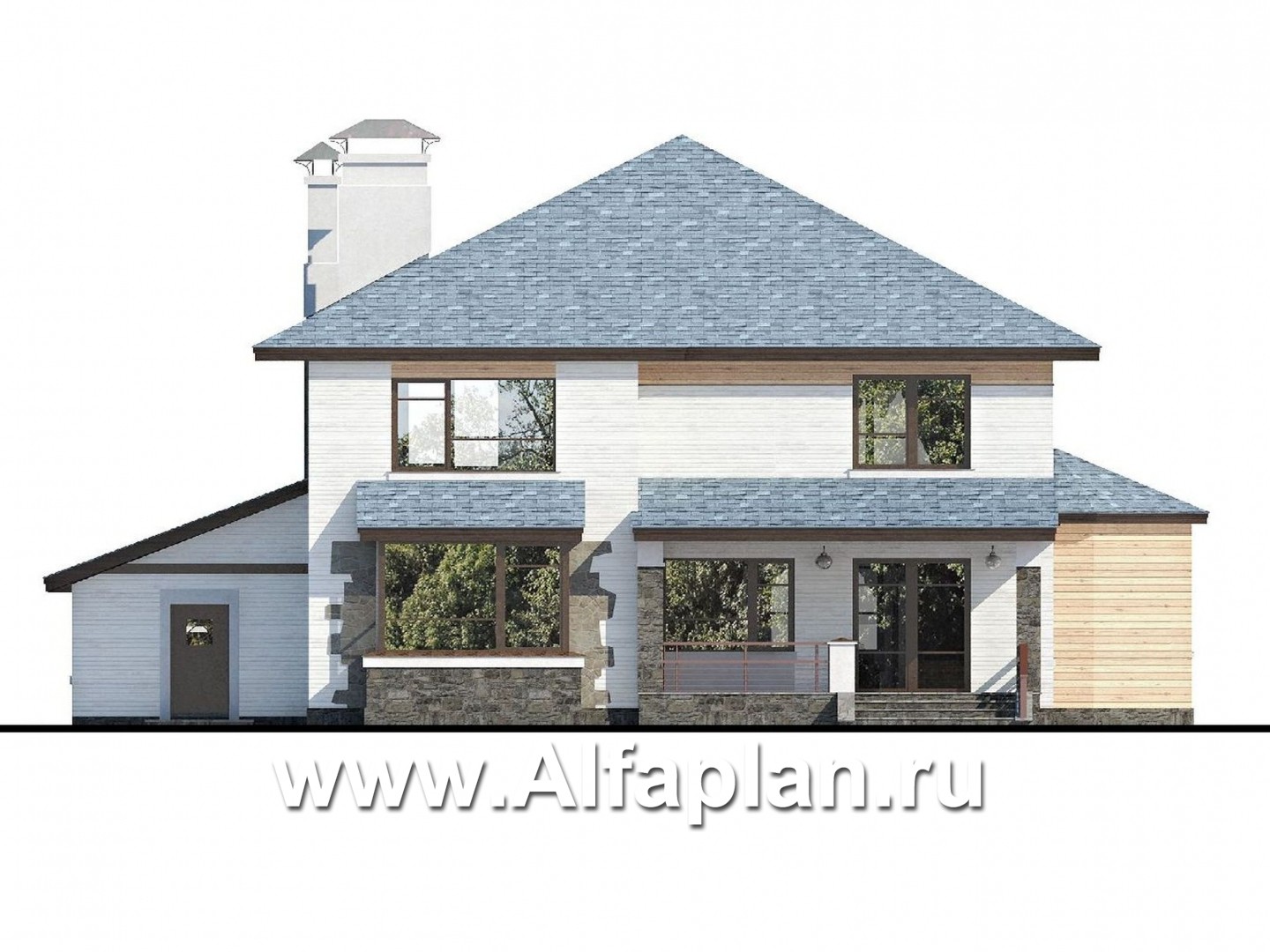 Проекты домов Альфаплан - «Агент 007» - особняк для динамичных людей - изображение фасада №4