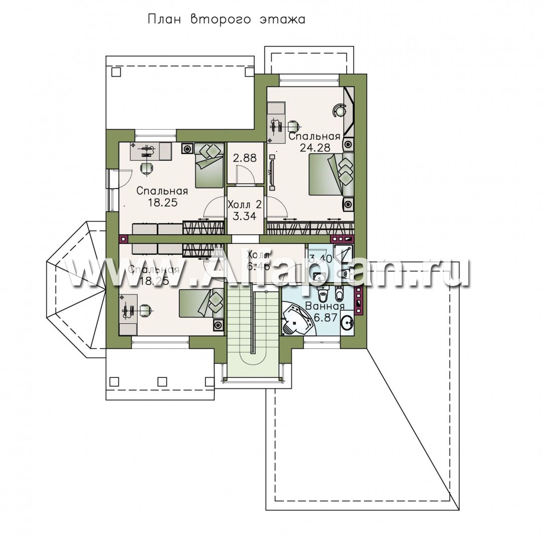 Проекты домов Альфаплан - «Агент 007» - особняк для динамичных людей - изображение плана проекта №2