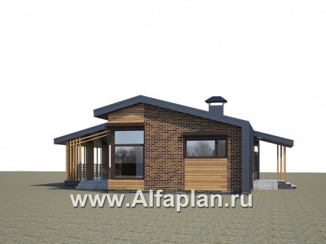 Проекты домов Альфаплан - «Омикрон» - современный каркасный дом для загородной жизни - превью дополнительного изображения №2