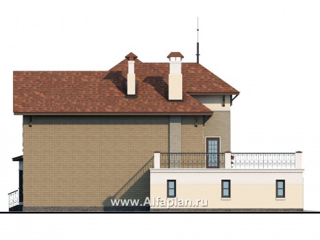 «Маленький принц»-проект двухэтажного дома, с эркером и с террасой, планировка с кабинетом на 1 эт, с террасой над гаражом - превью фасада дома