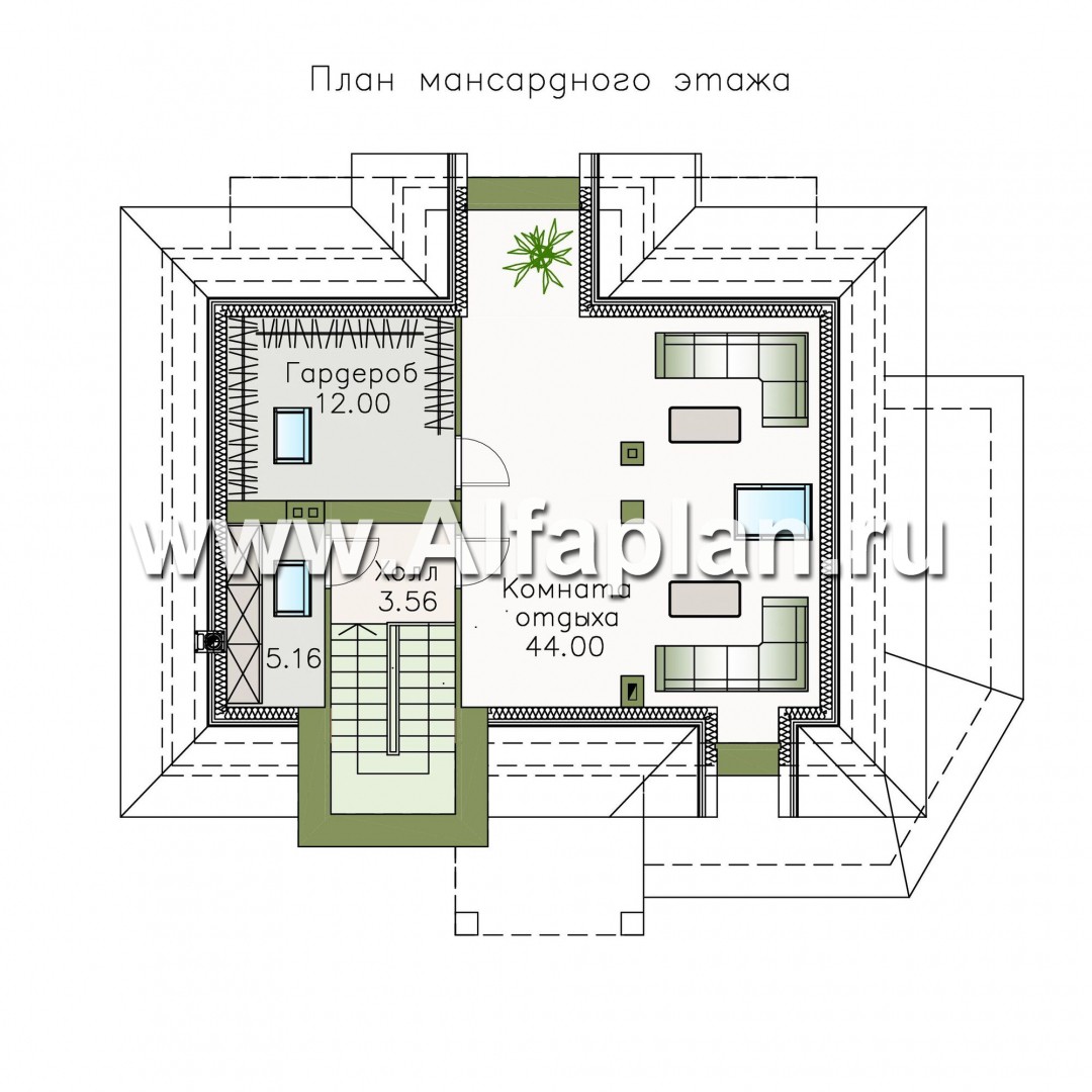 Проекты домов Альфаплан - «Разумовский» - элегантный загородный коттедж - изображение плана проекта №3