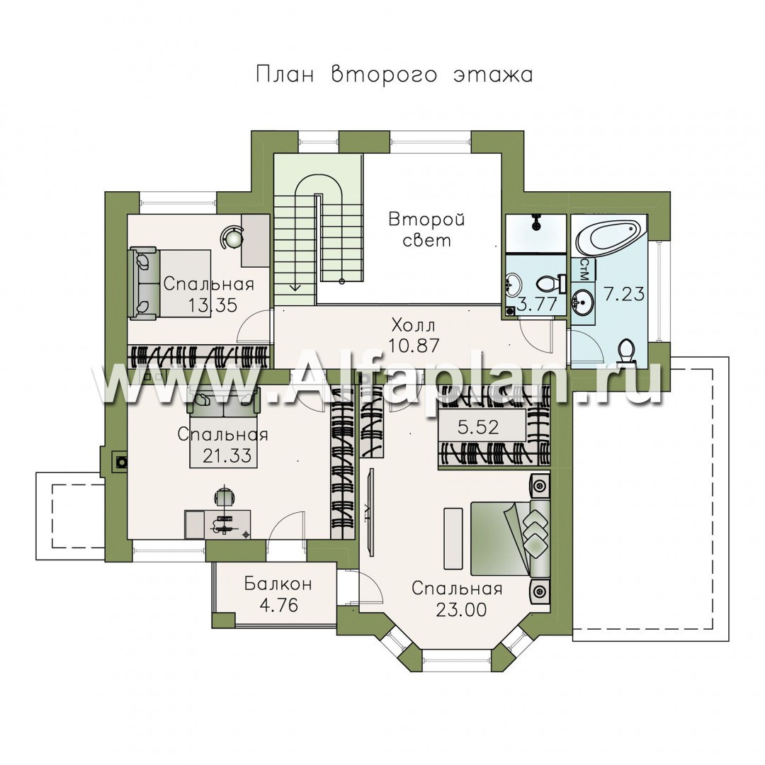 Проекты домов Альфаплан - «Статский советник» - комфортабельный коттедж в современном стиле - план проекта №2