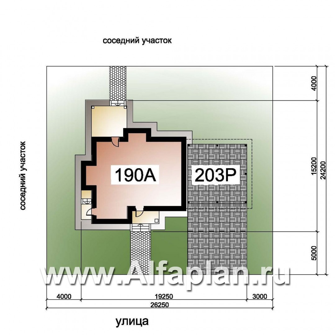 Проекты домов Альфаплан - «Verum» - двуxэтажный коттедж с компактным планом и навесом  для машин - дополнительное изображение №1